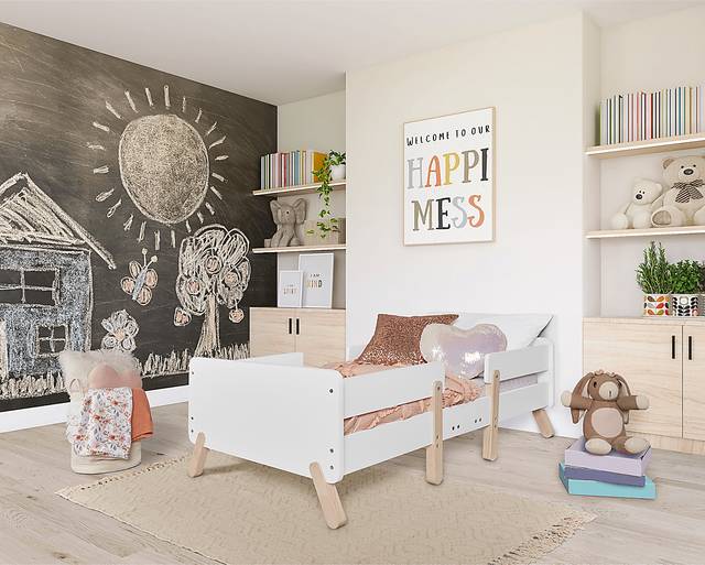 Kids Rhysa White Toddler Bed - Thumbnail - Image 2