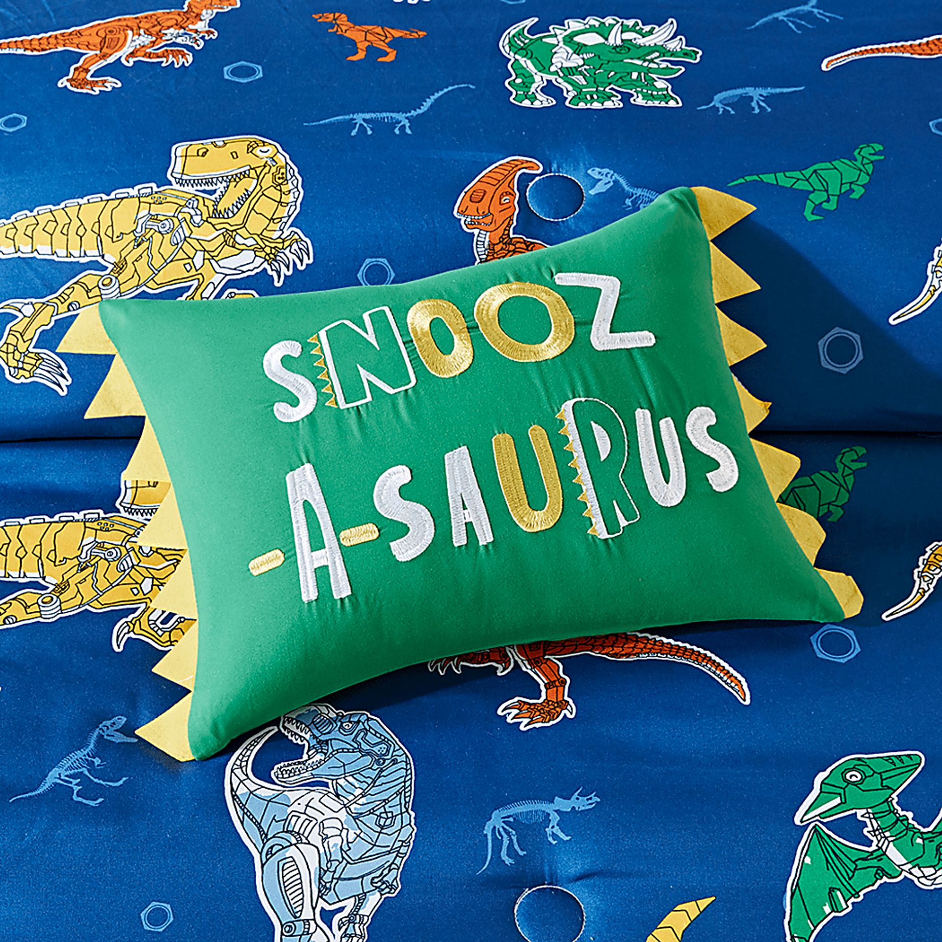 Kids Roar-A-Saurus Blue 8 Pc Full Comforter Set - Image 6