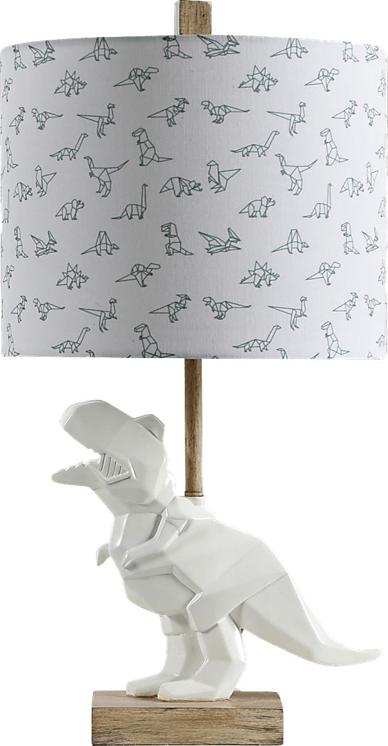 Kids Roaring T-Rex White Lamp