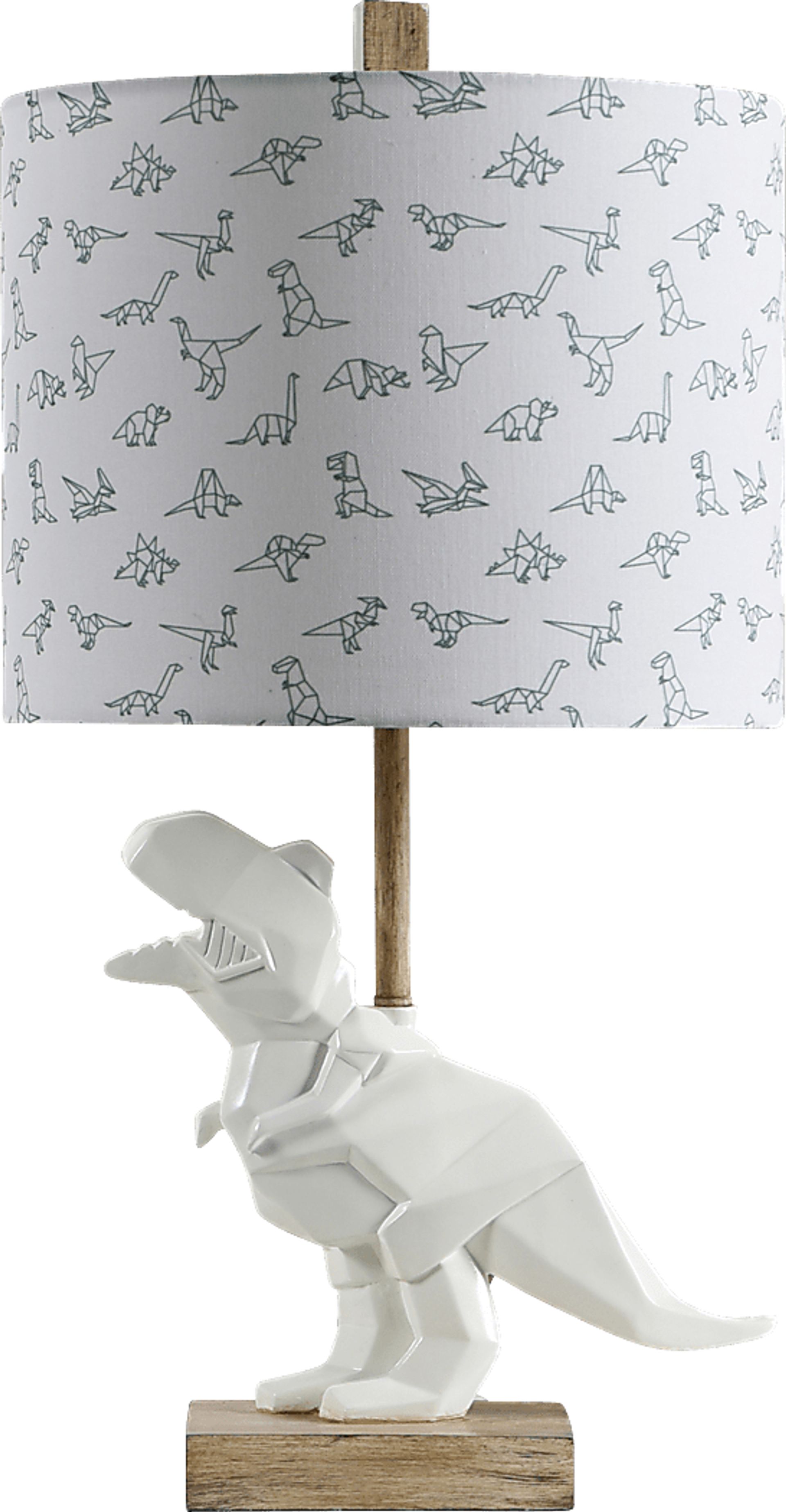 Kids Roaring T-Rex White Lamp - Image 1