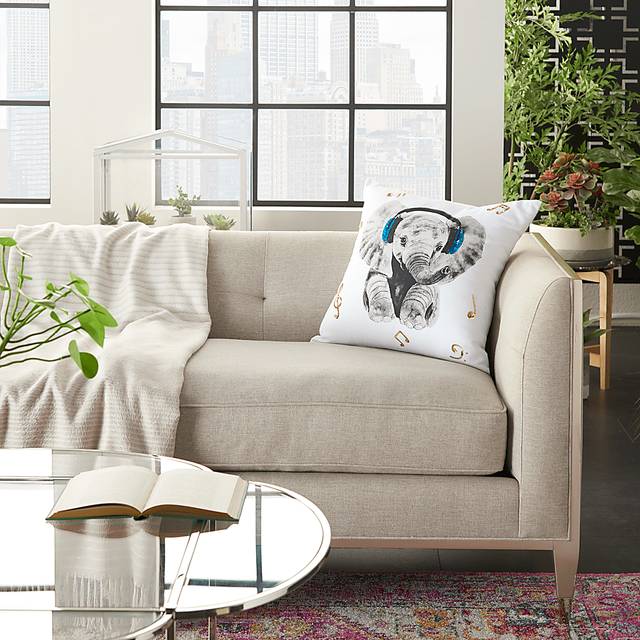 Kids Rock Star Elephant White Accent Pillow - Thumbnail - Image 3