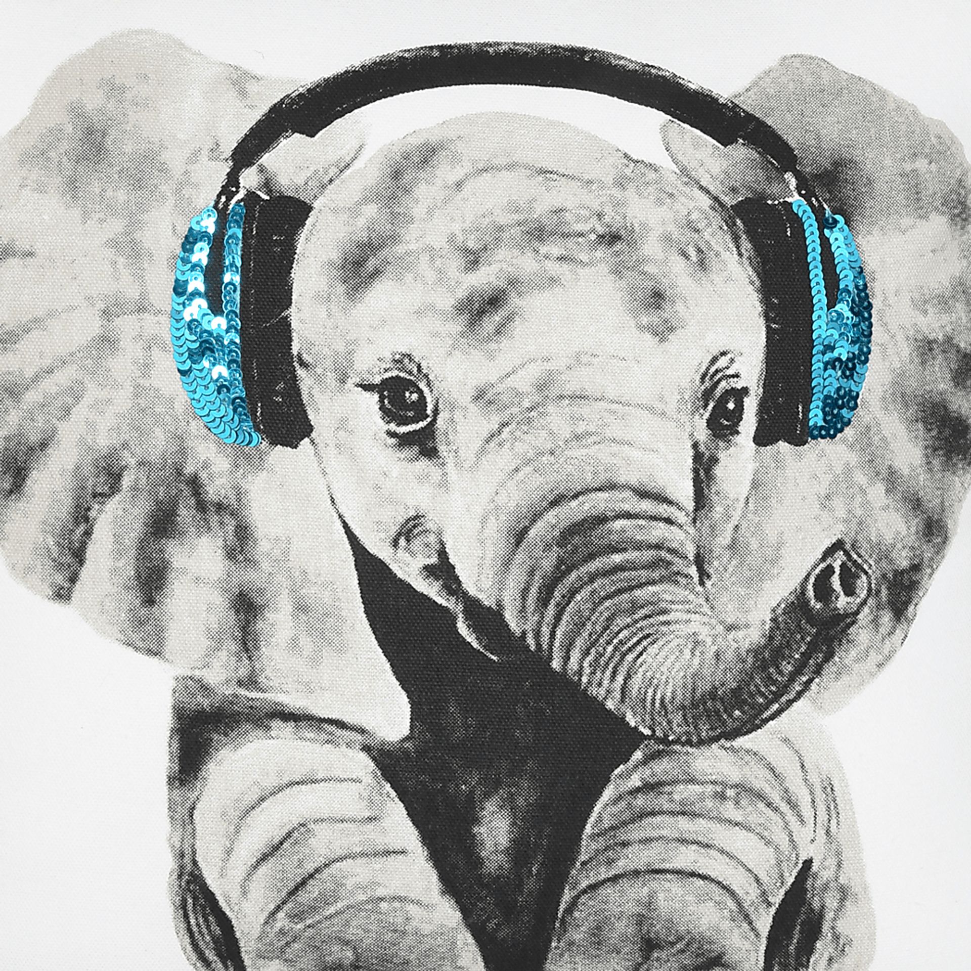 Kids Rock Star Elephant White Accent Pillow - Image 5