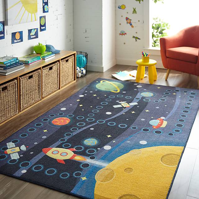 Kids Rocket Games Navy 3' x 5' Rug - Thumbnail - Image 2