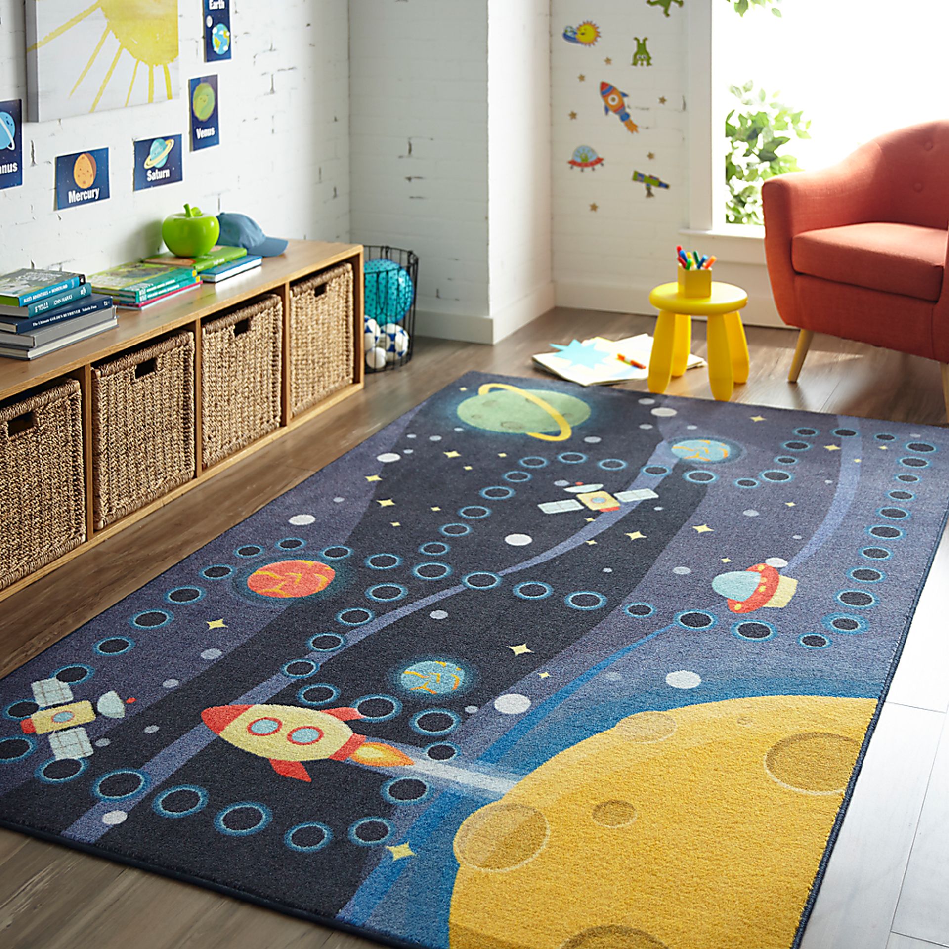 Kids Rocket Games Navy 5' x 8' Rug - Image 2