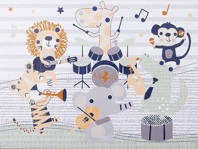 Kids Safari Rock Band Beige Artwork - Thumbnail - Image 1