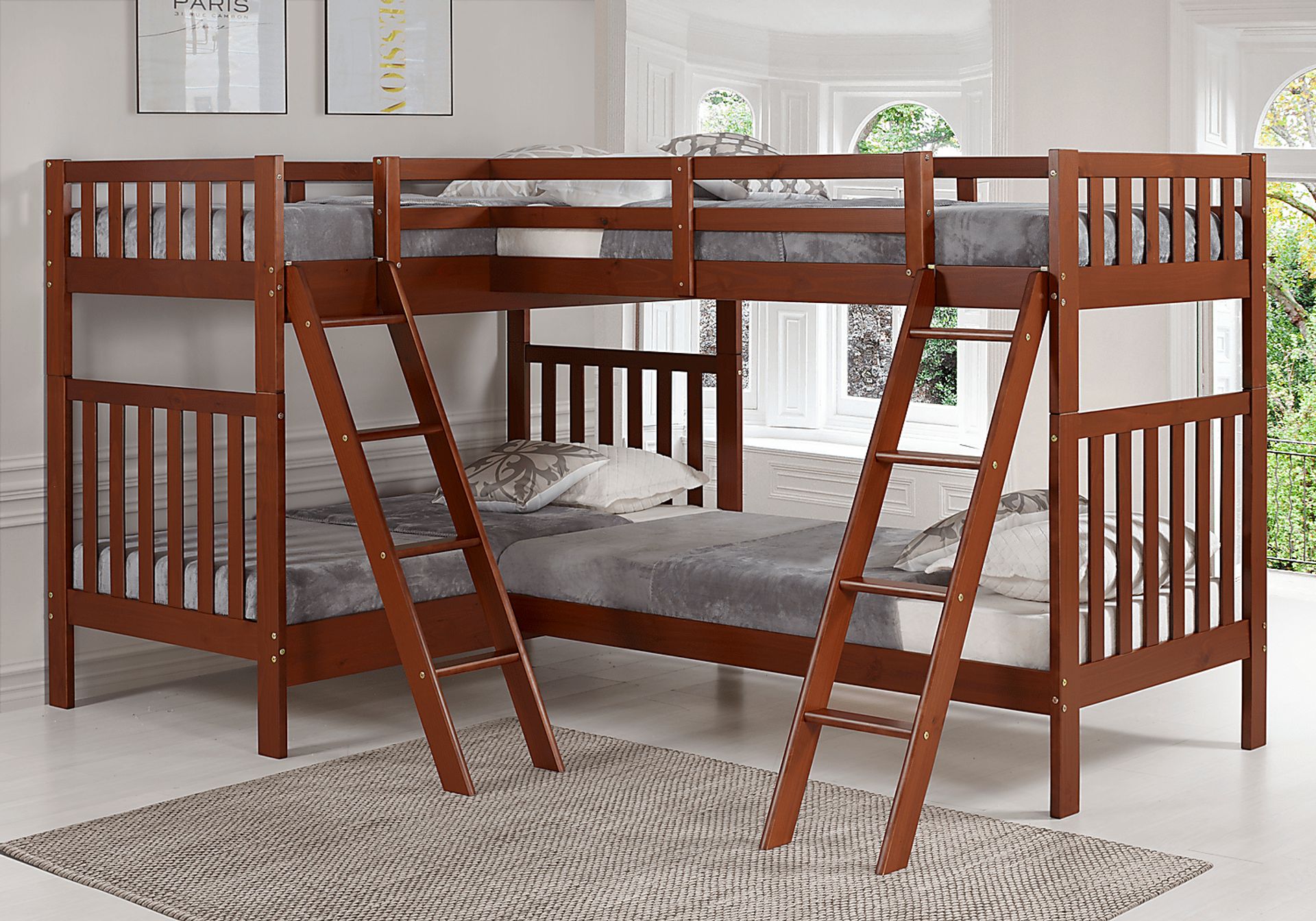 Kids Romvern Chestnut Twin/Twin/Twin/Twin Bunk Bed - Image 2