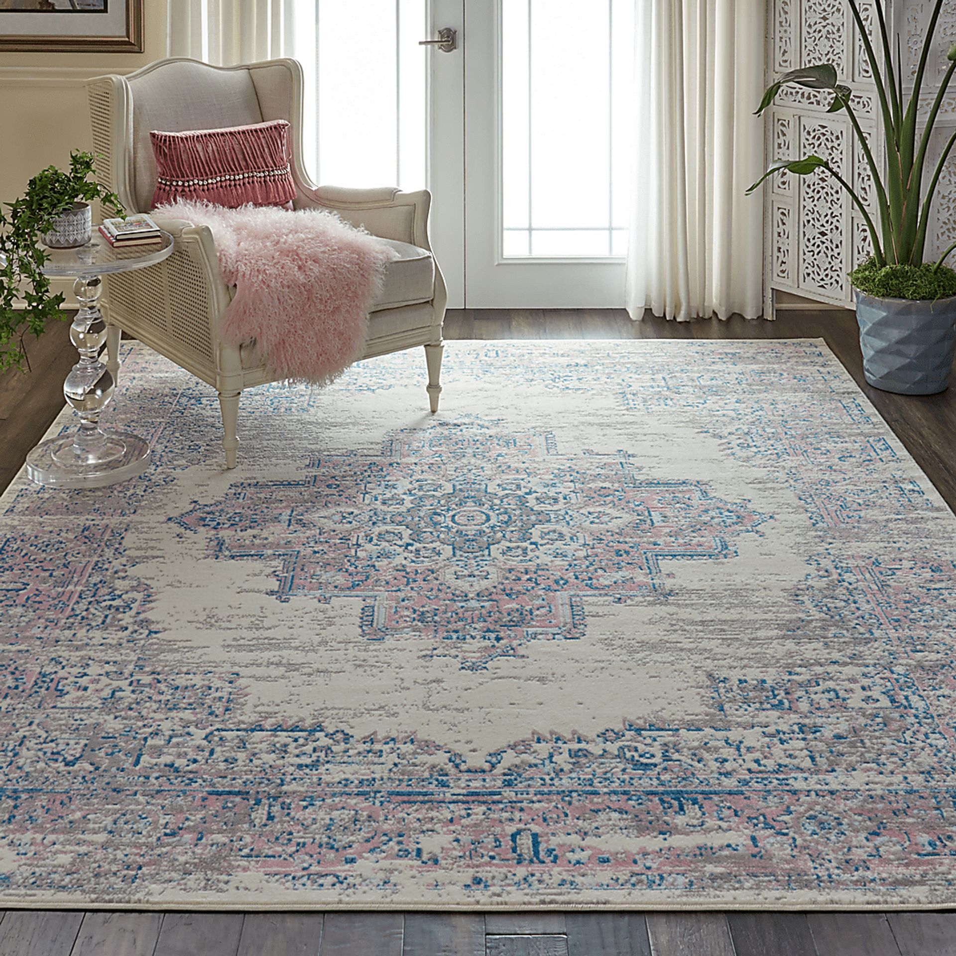 Kids Royal Princess Decor Pink 7'10 x 9'10 Rug - Image 2