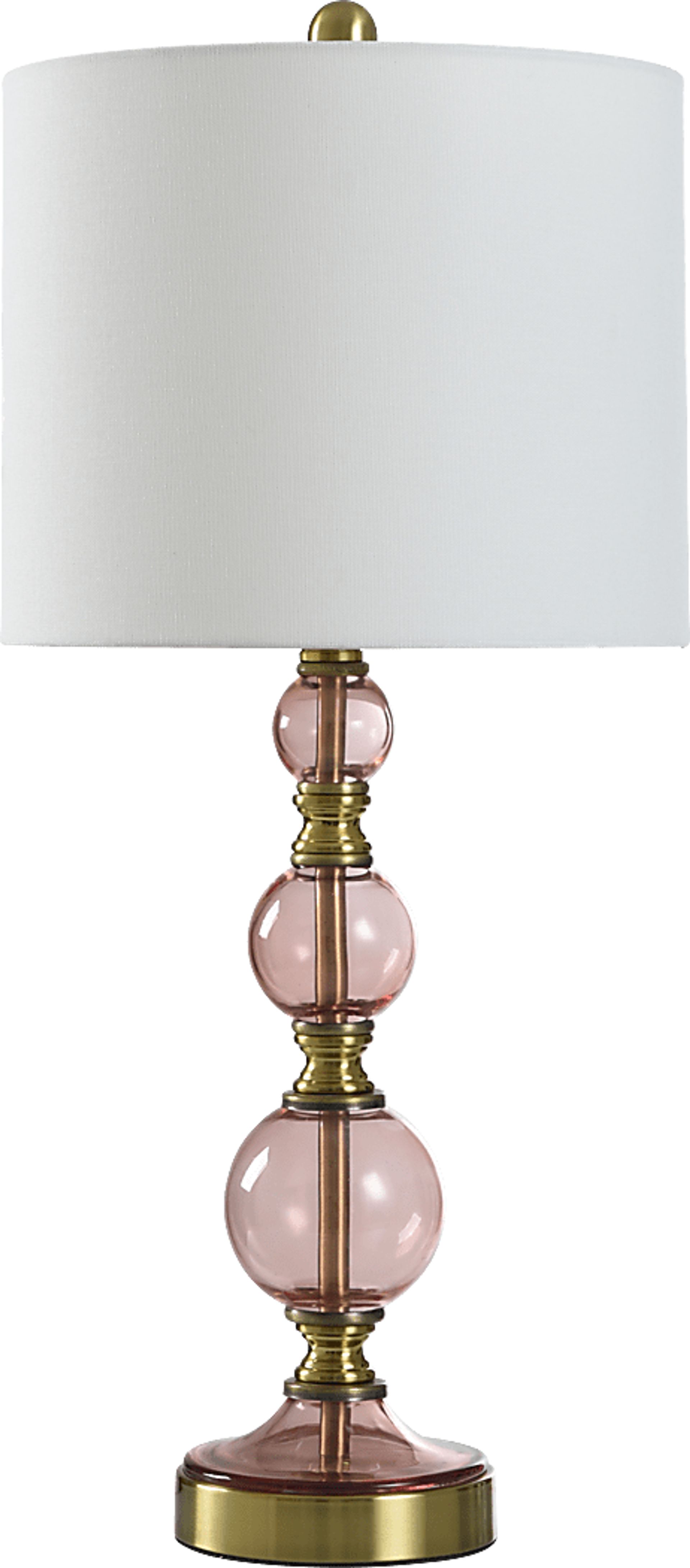 Kids Royal Princess Decor Pink Glass Table Lamp - Image 1