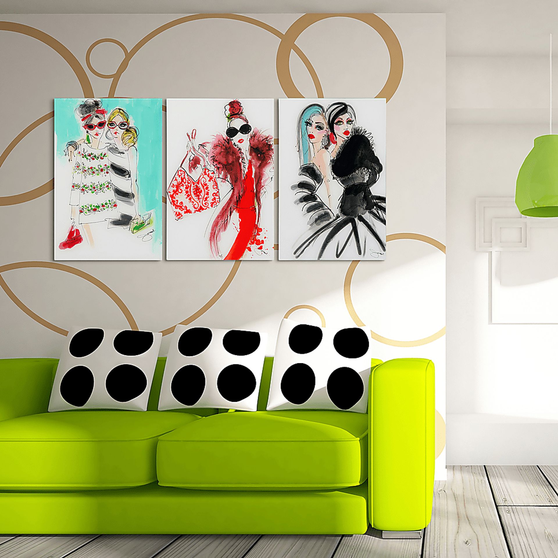 Kids Runway Friends White Glass Wall Art - Image 5