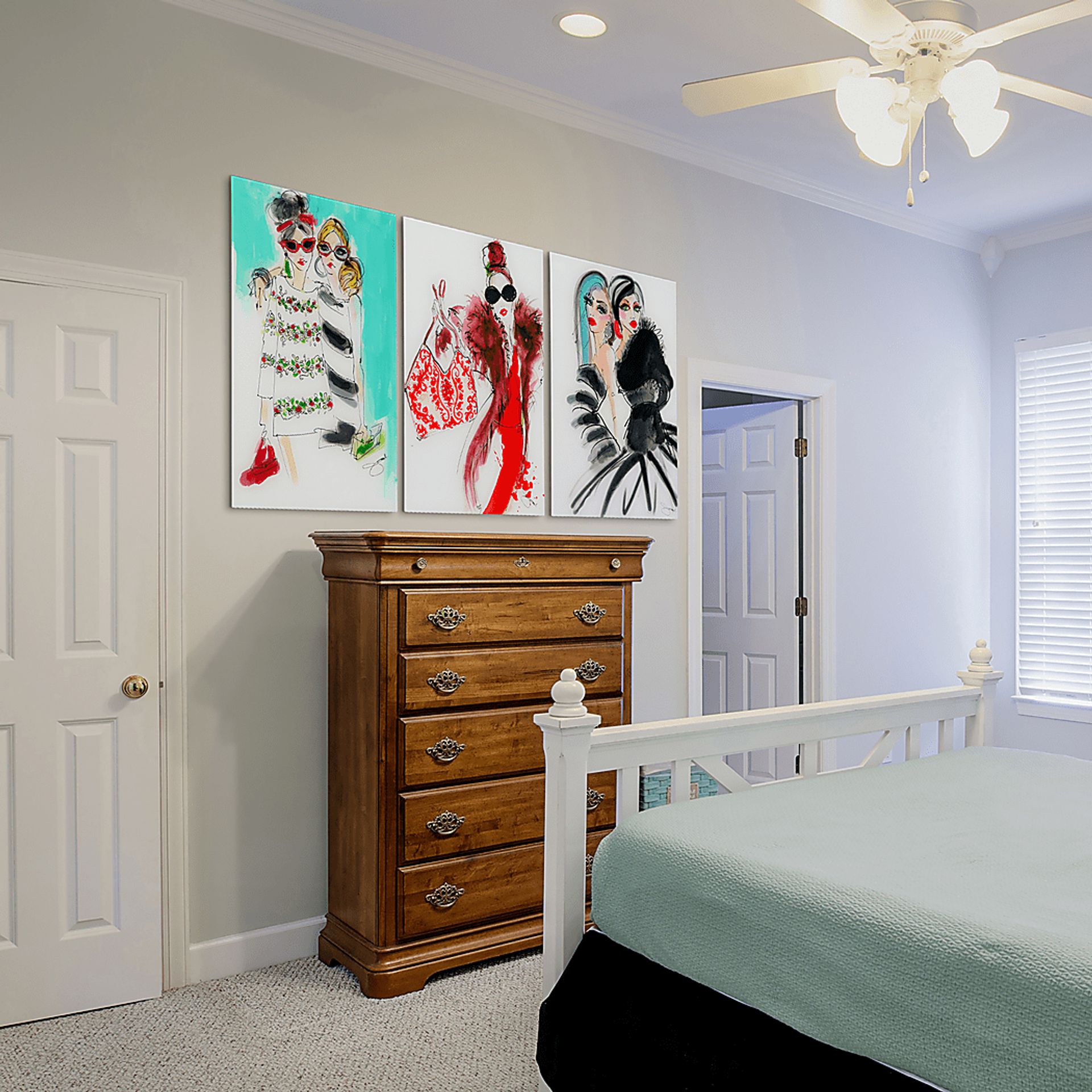 Kids Runway Friends White Glass Wall Art - Image 6