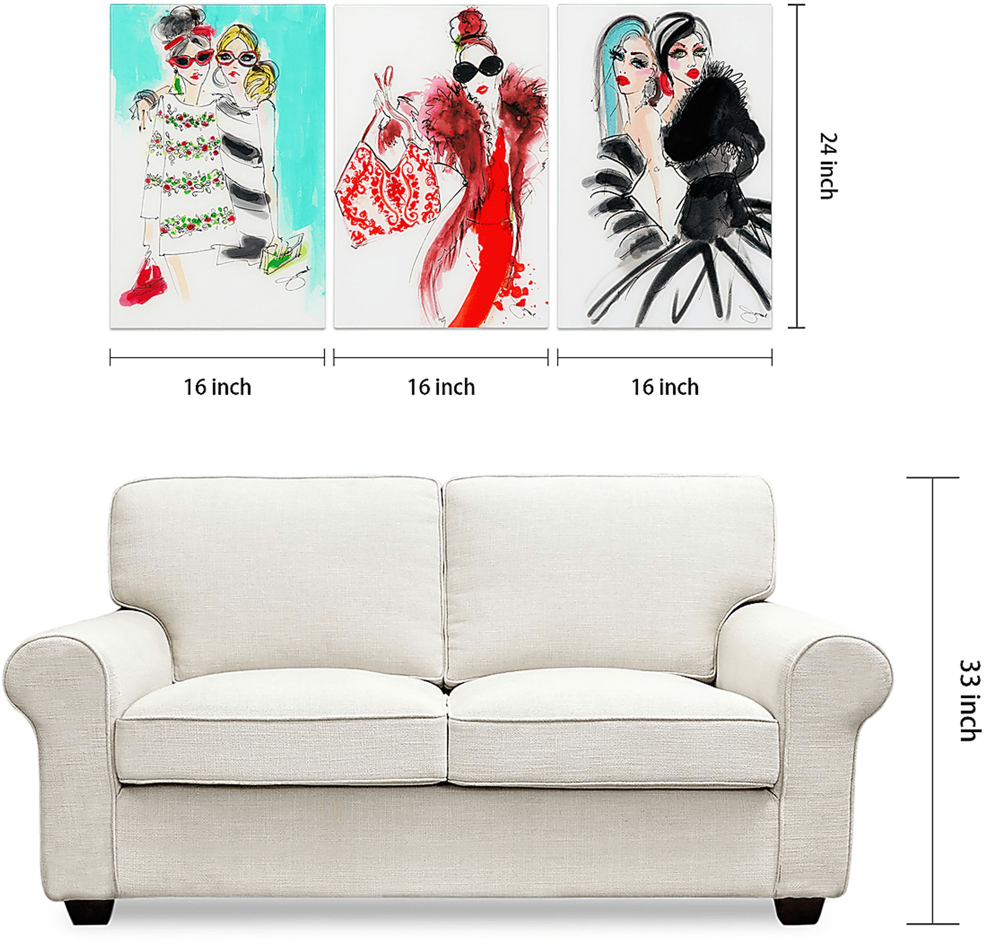 Kids Runway Friends White Glass Wall Art - Image 8