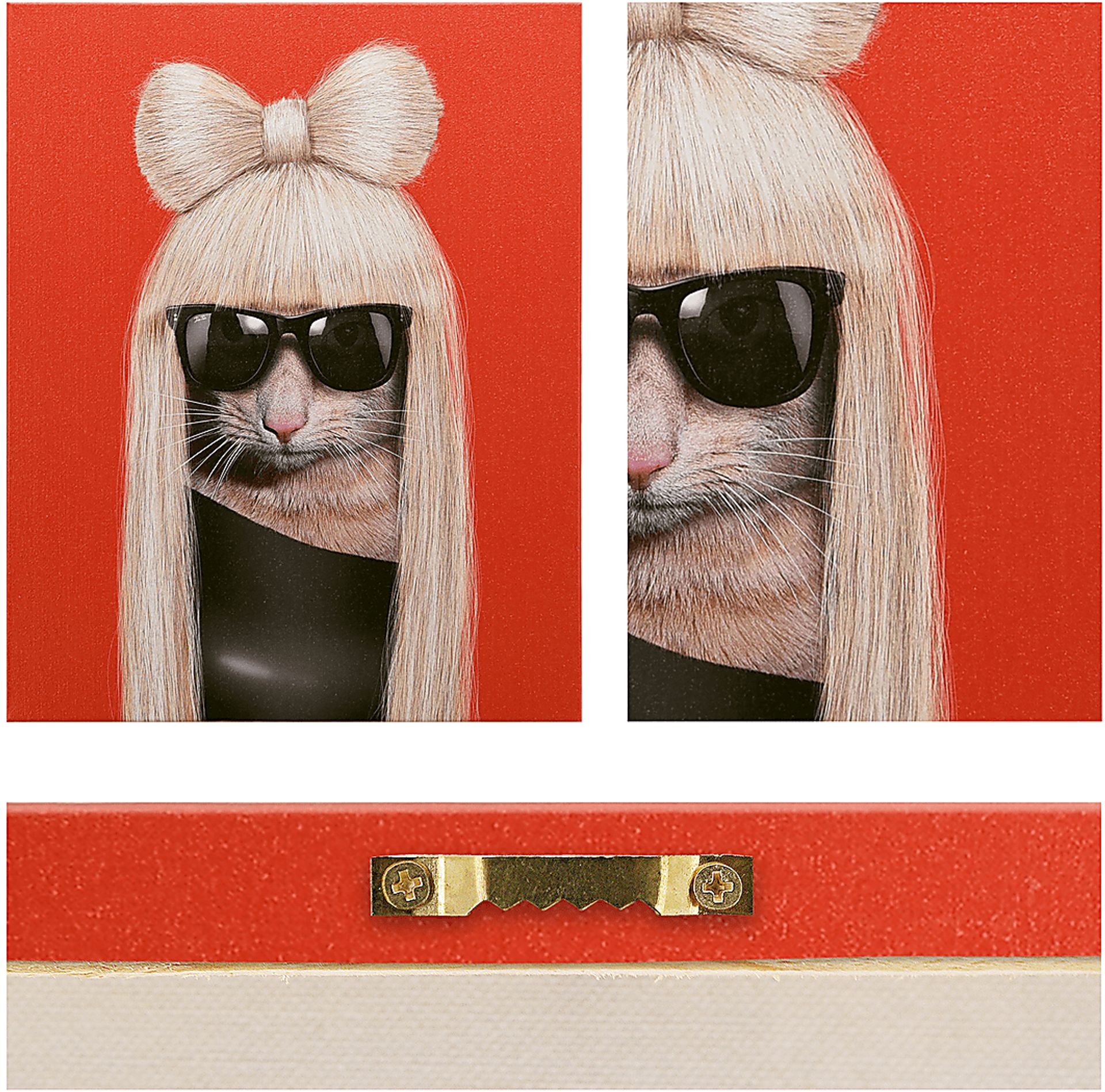 Kids Runway Kitty Red Wall Art - Image 3