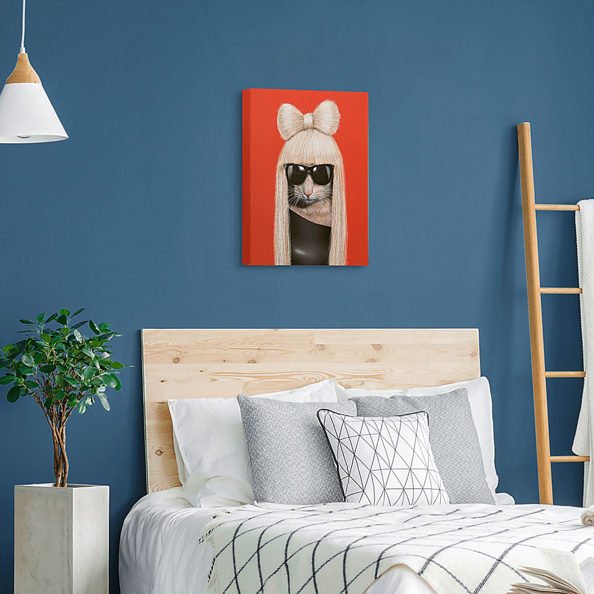 Kids Runway Kitty Red Wall Art - Image 4