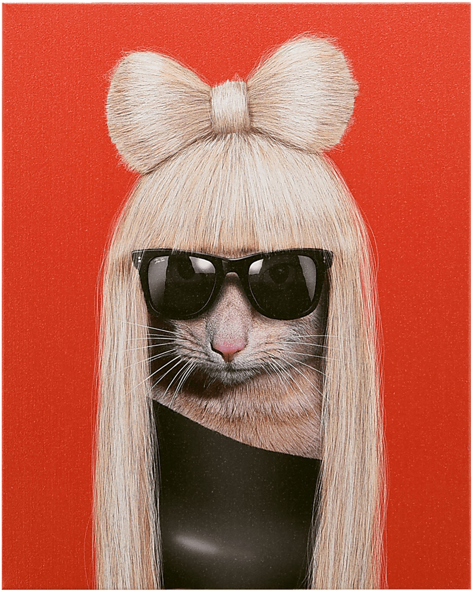 Kids Runway Kitty Red Wall Art - Image 1