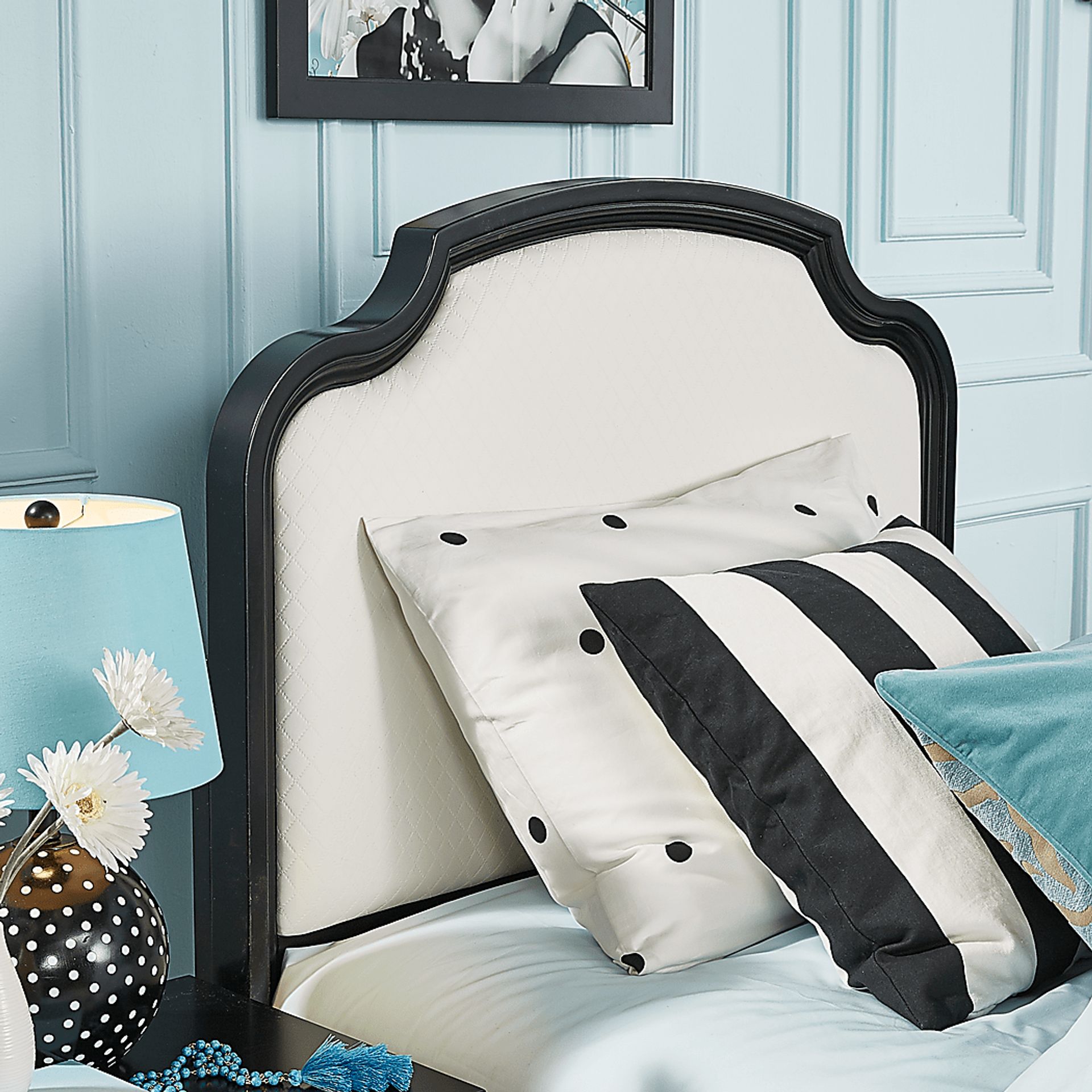 Kids Rylee Black 3 Pc Full Upholstered Bed with Twin Storage Trundle - Image 2