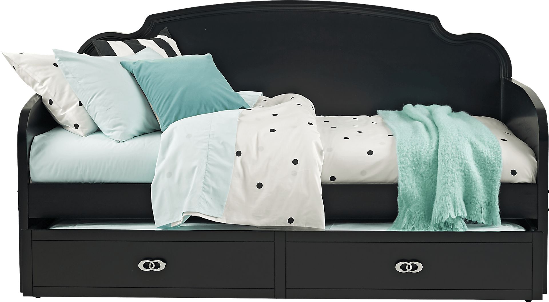 Kids Rylee Black 3 Pc Twin Daybed with Twin Storage Trundle - Image 2