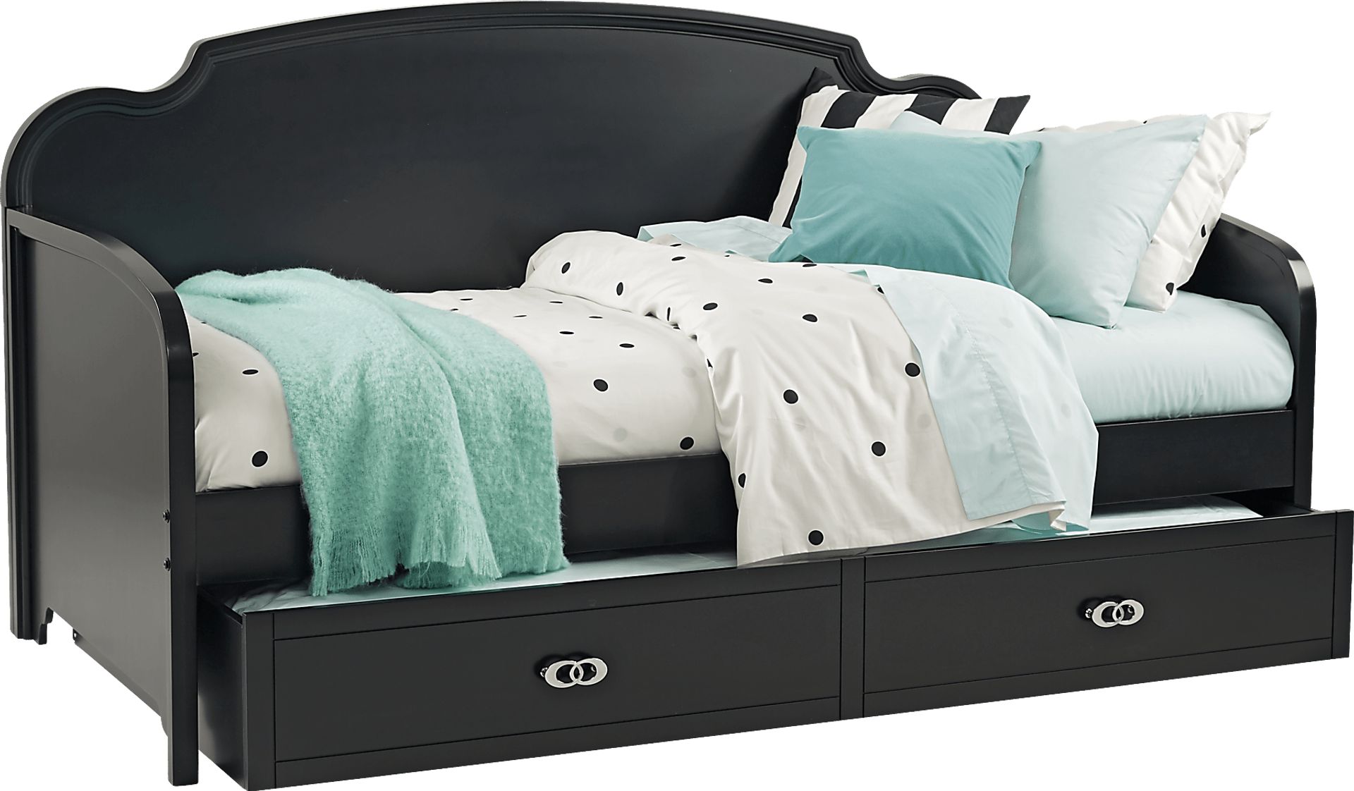Kids Rylee Black 3 Pc Twin Daybed with Twin Storage Trundle - Image 1