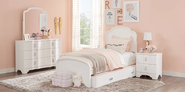 Kids Rylee White 5 Pc Twin Upholstered Bedroom - Thumbnail - Image 2