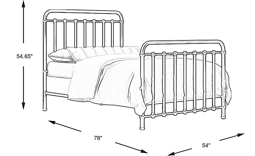 Kids Saddlerock Dark Gray Full Metal Bed