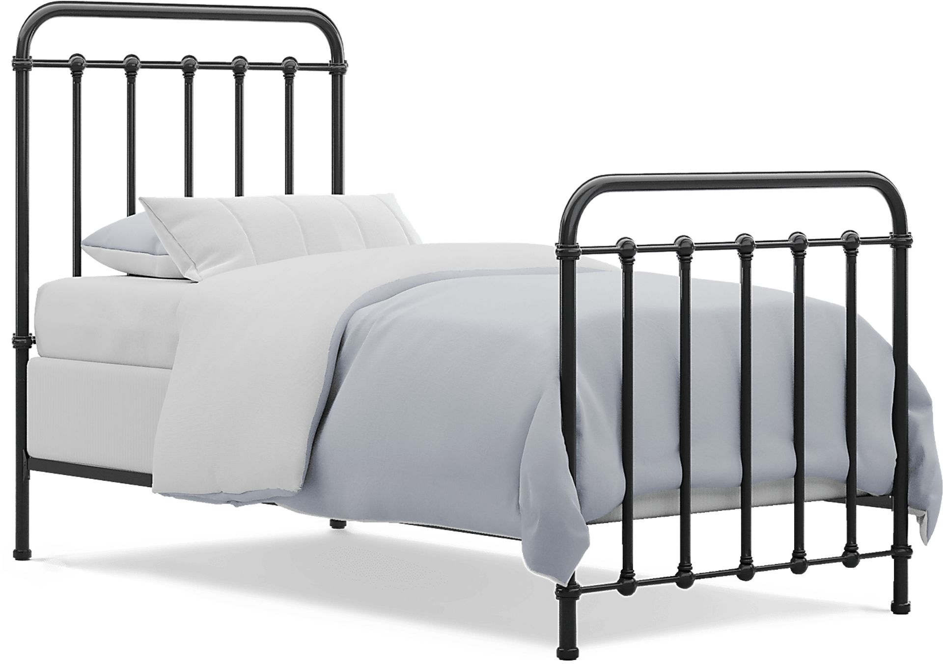 Kids Saddlerock Dark Gray Twin Metal Bed - Image 1