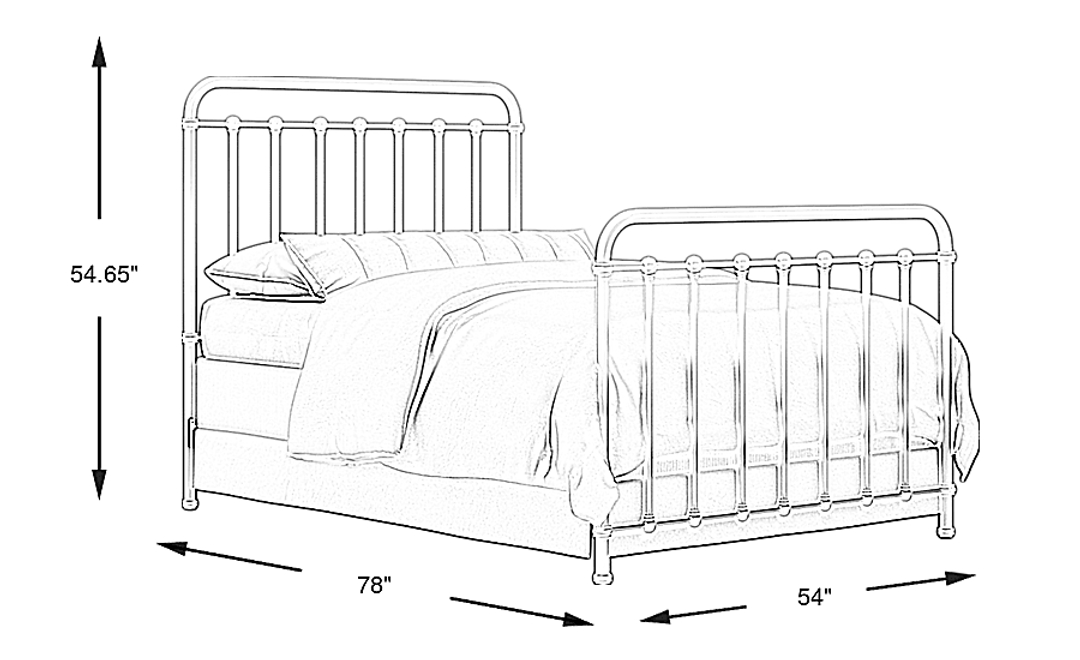 Kids Saddlerock White Full Metal Bed