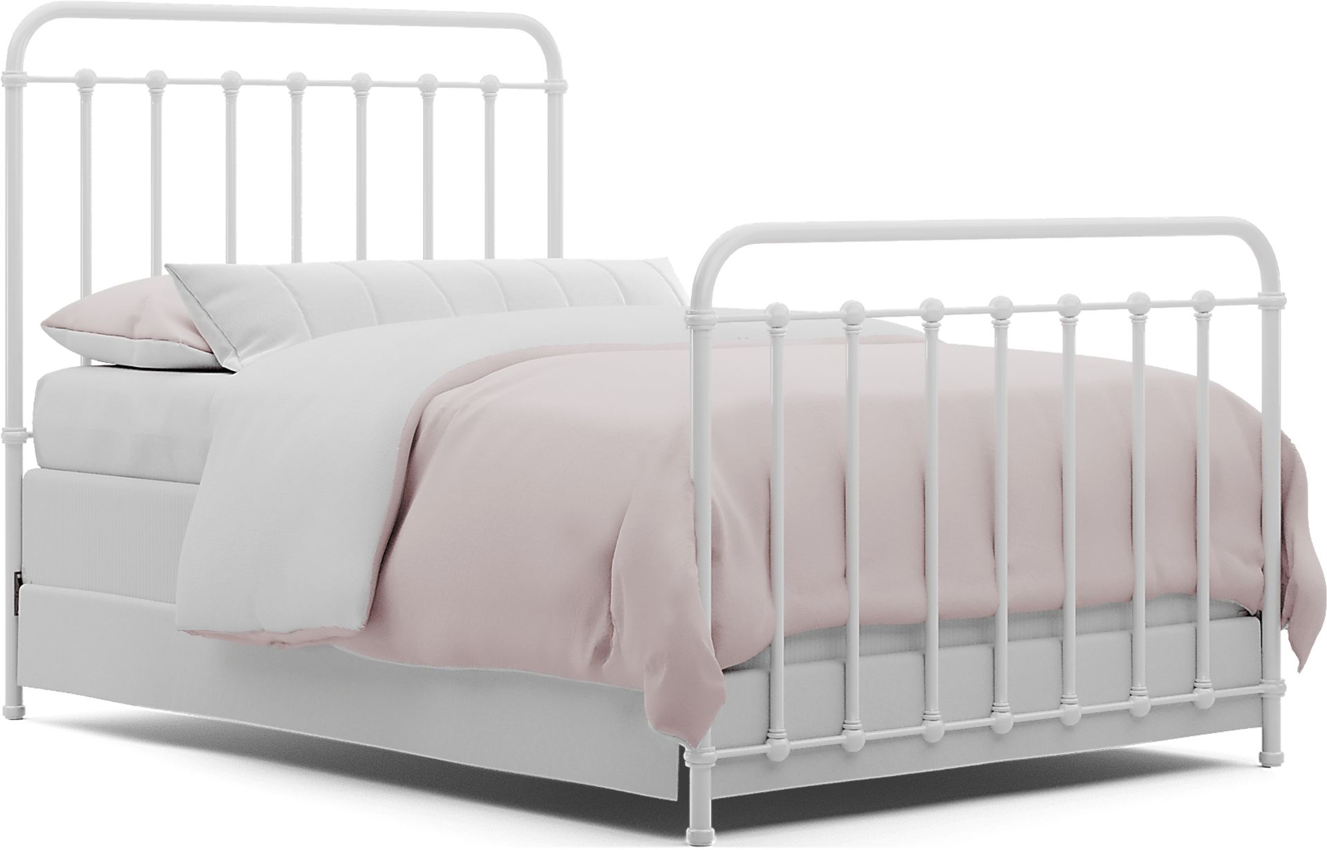 Kids Saddlerock White Full Metal Bed - Image 1