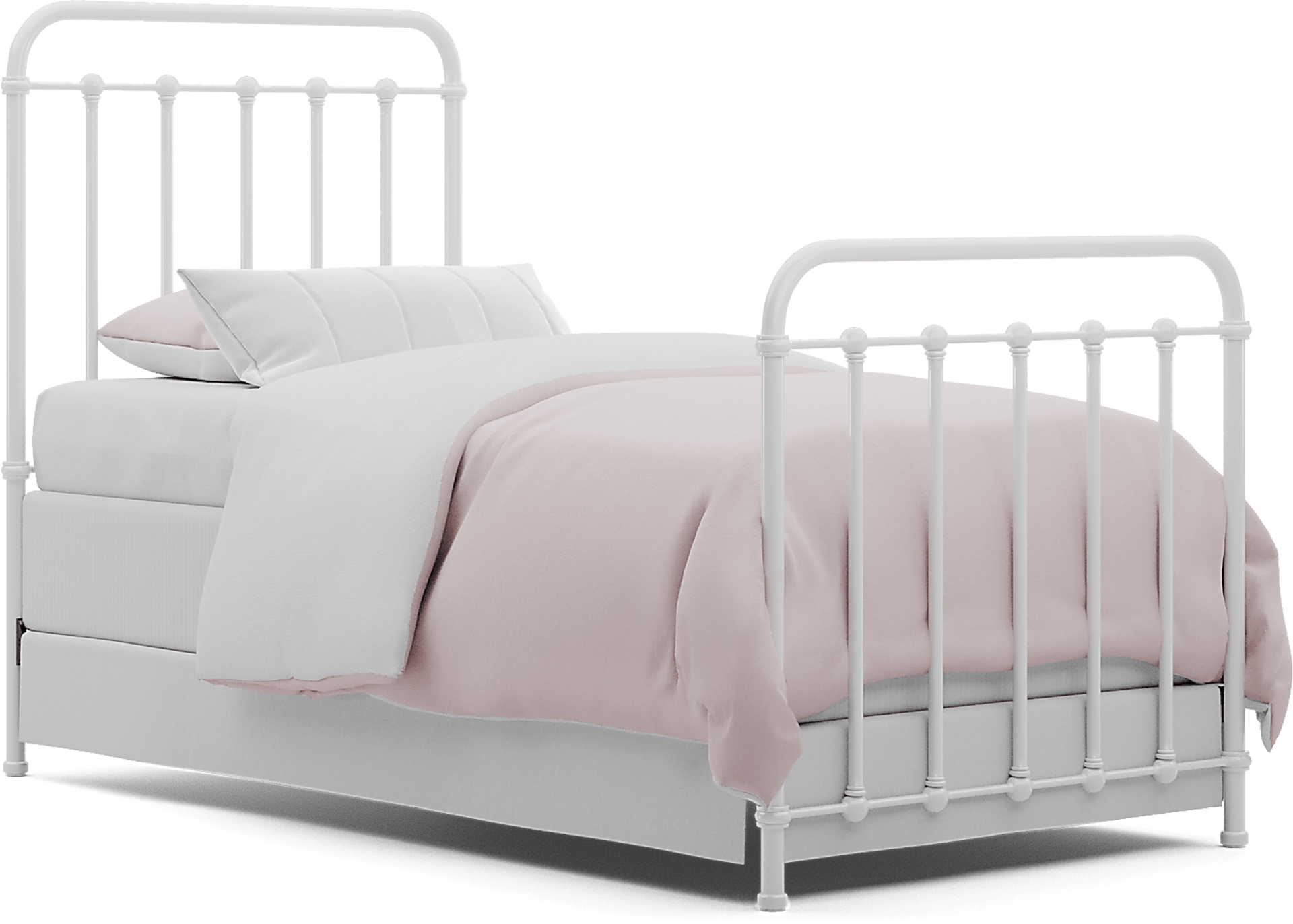 white twin bed