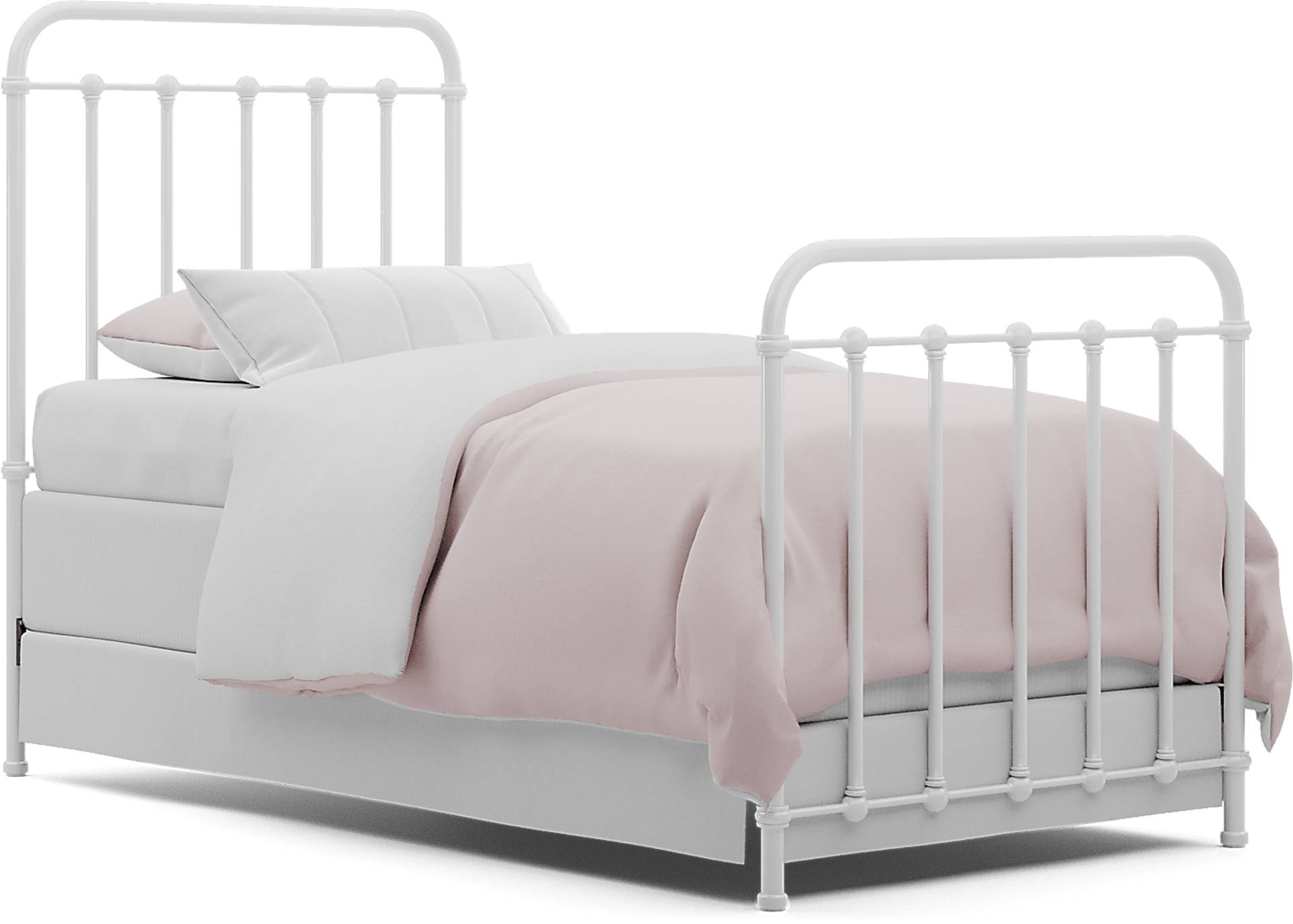 white twin bed