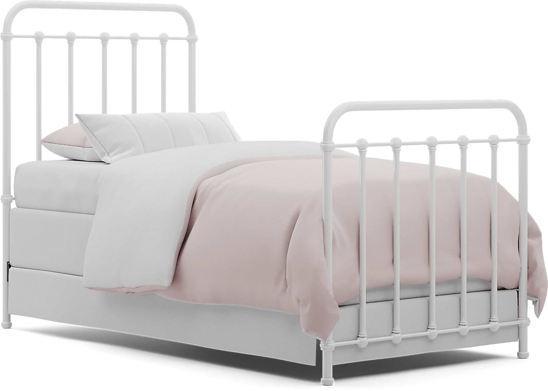Kids San Simeon White Bedroom with Saddlerock White Twin Metal Bed - Image 2
