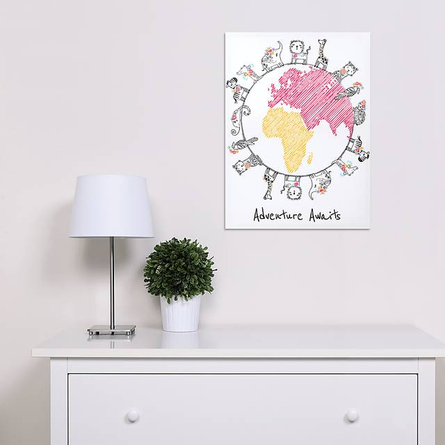 Kids Safari Globe Light Gray Artwork - Thumbnail - Image 2