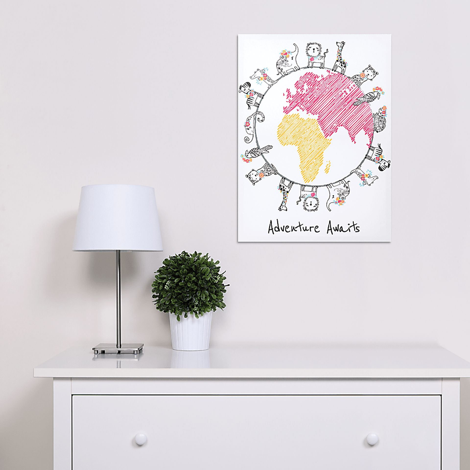 Kids Safari Globe Light Gray Artwork - Image 2