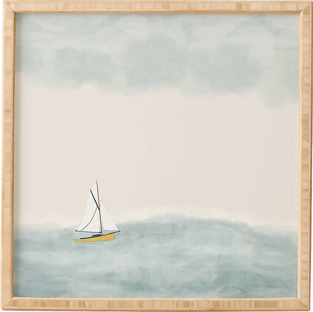 Kids Sailing In The Atlantic Blue Wall Art - Thumbnail - Image 1