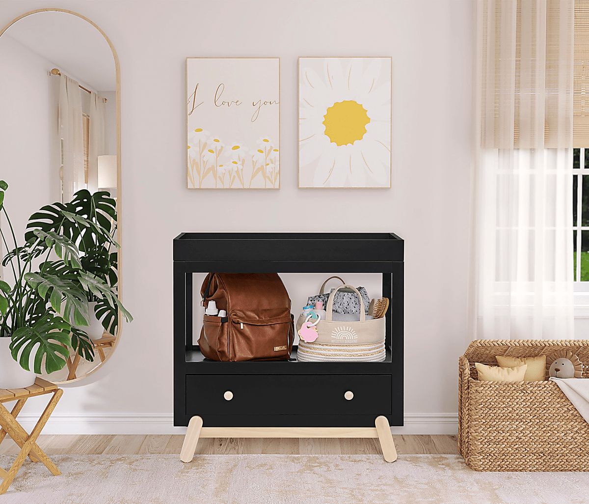 Salvra Black,Oak Black,Dark Wood,Light Wood Changing Table | Rooms to Go