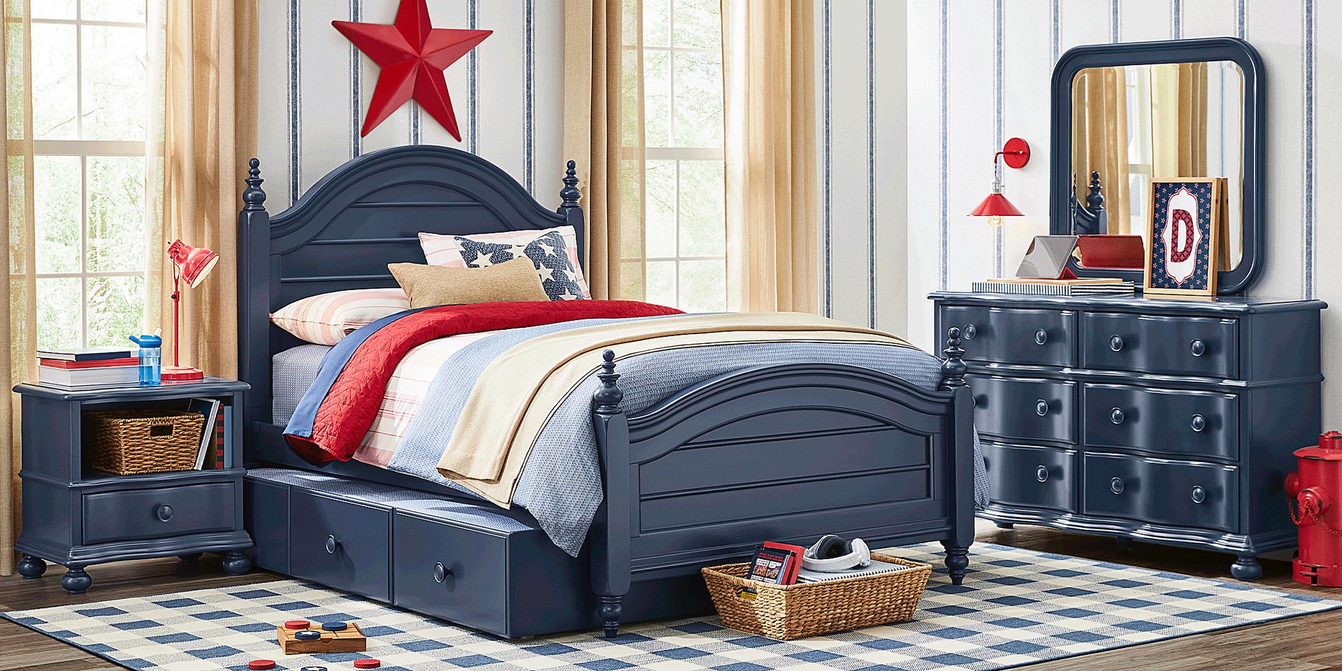 Kids San Simeon Blue Full Poster Bedroom - Image 5