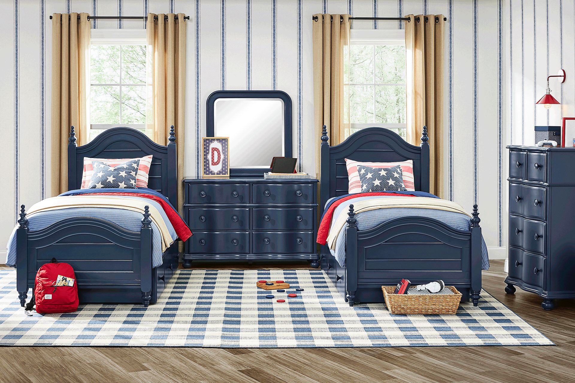 Kids San Simeon Blue 8 Pc Twin Poster Bedroom - Image 1