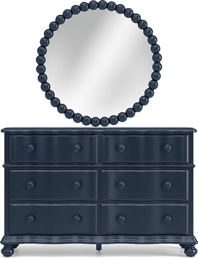 Kids San Simeon Blue Dresser with Round Mirror - Thumbnail - Image 1