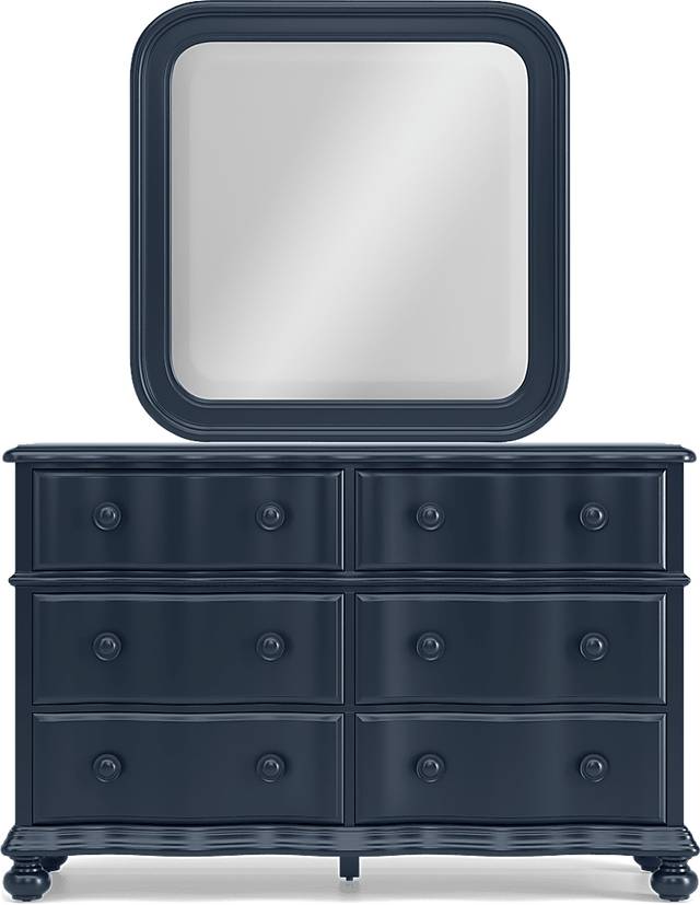 Kids San Simeon Blue Dresser with Square Mirror - Thumbnail - Image 1