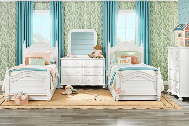 Kids San Simeon White Twin Poster Bedroom - Thumbnail - Image 1