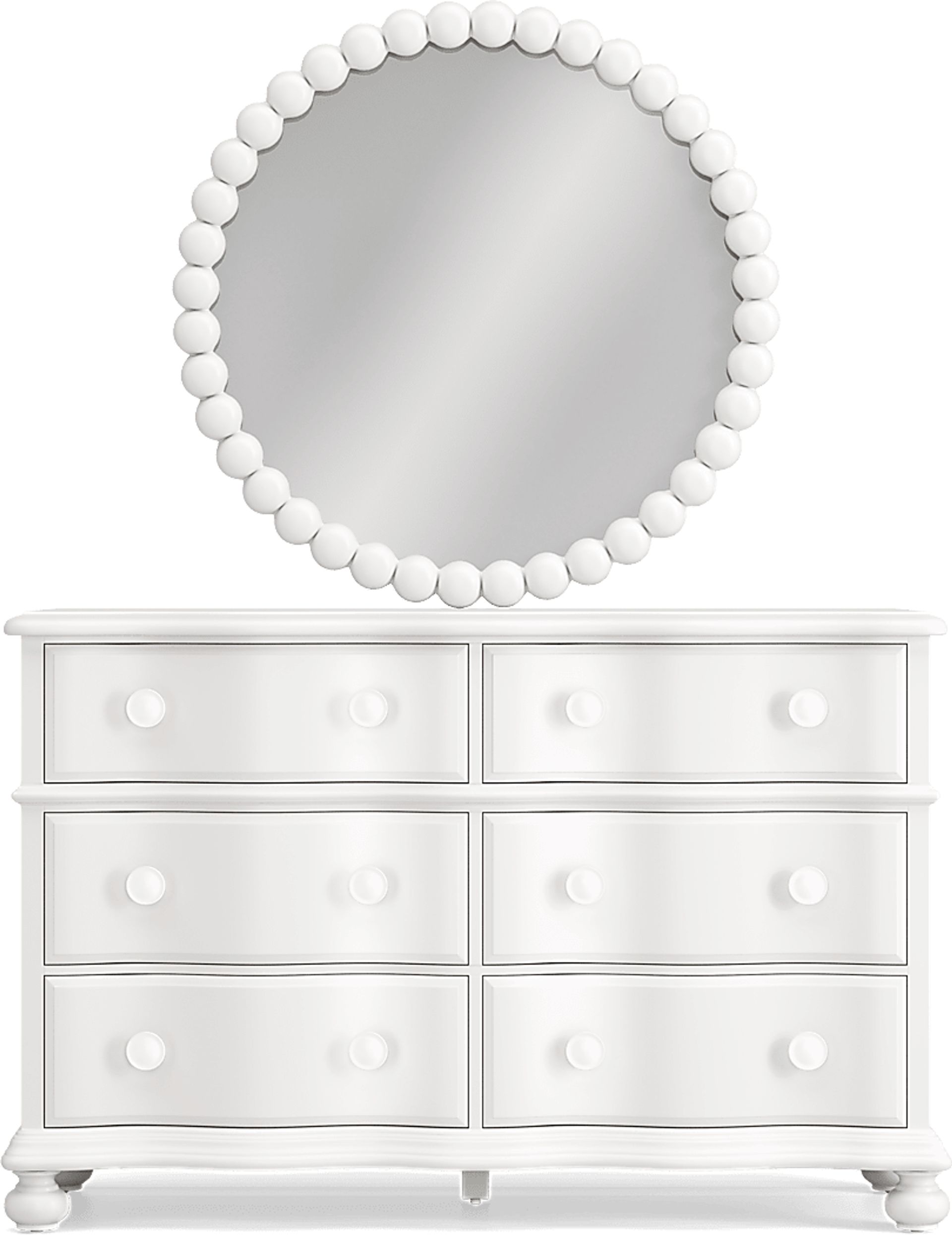 Kids San Simeon White Dresser with Round Mirror - Image 1