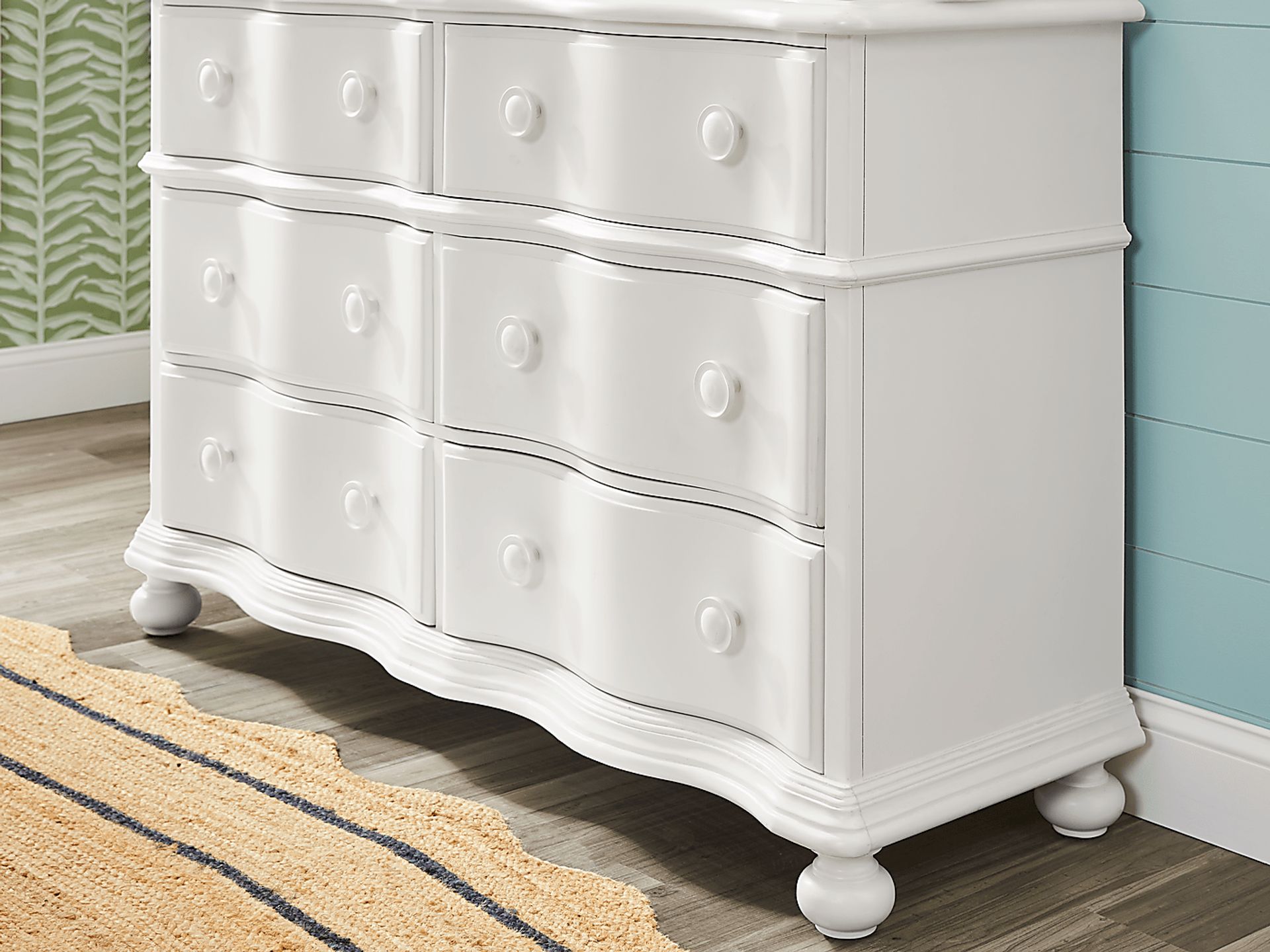 Kids San Simeon White Bedroom with Moonstone Pink Full Upholstered Bed - Image 8