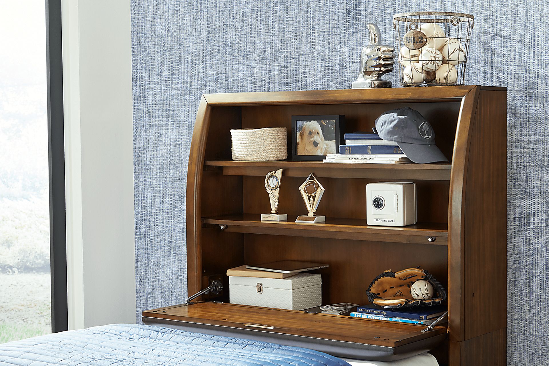 Kids Santa Cruz Brown Cherry Full Bookcase Bedroom - Image 3