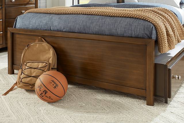 Kids Santa Cruz Brown Cherry Full Bookcase Bedroom - Thumbnail - Image 5