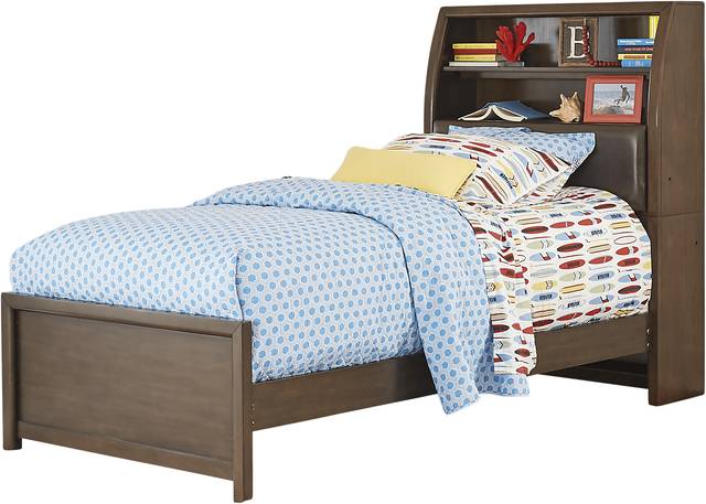 Kids Santa Cruz Brown Cherry 3 Pc Twin Bookcase Bed - Thumbnail - Image 1