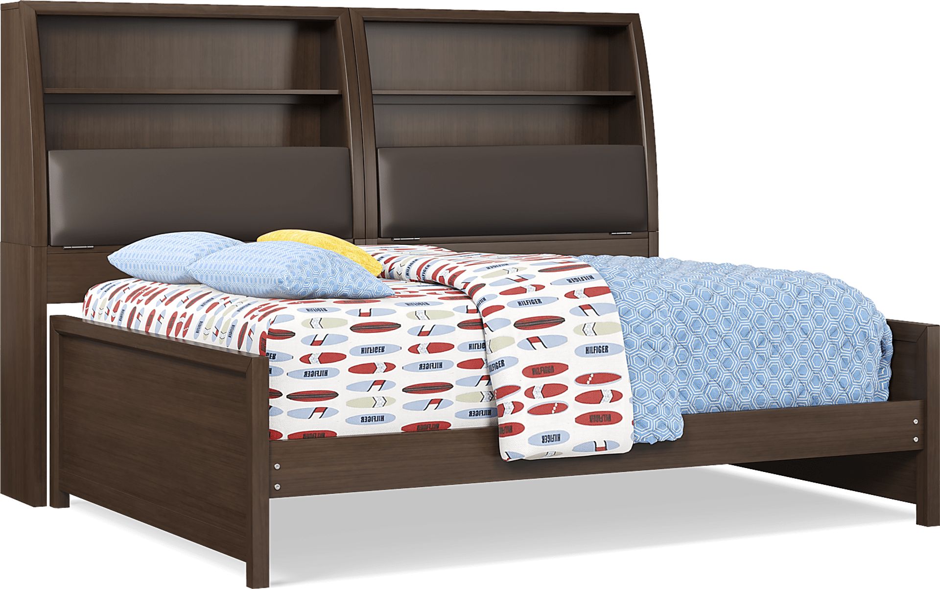Kids Santa Cruz Brown Cherry Full Bookcase Wall Bed - Image 3