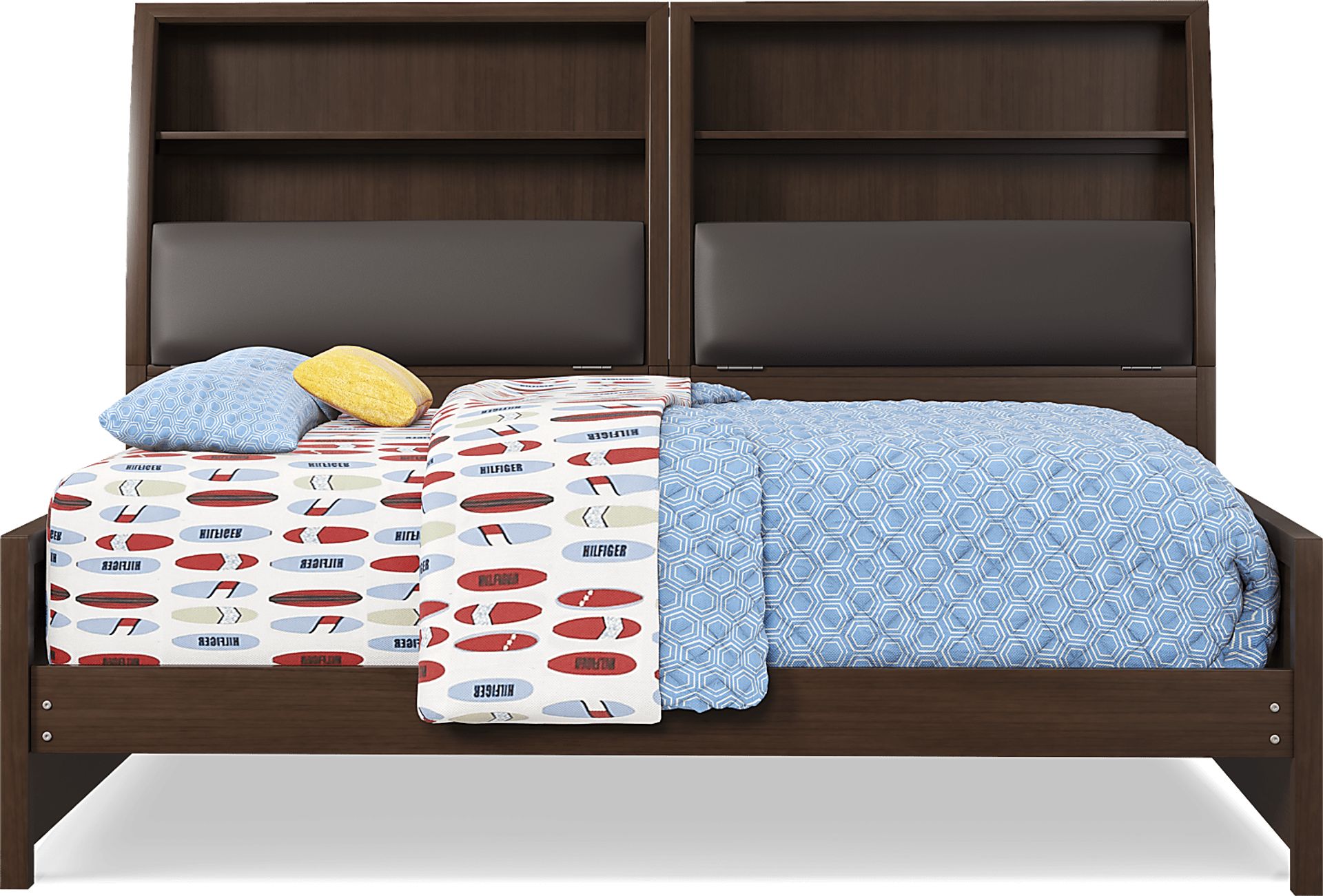 Kids Santa Cruz Cherry 5 Pc Full Bookcase Wall Bed - Image 2
