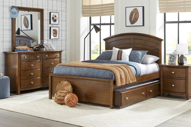 Kids Santa Cruz Brown Cherry Twin Panel Bed - Thumbnail - Image 2