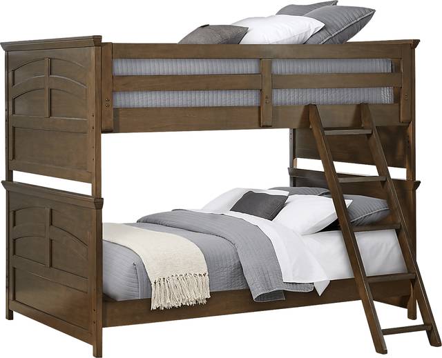 Kids Santa Cruz Brown Cherry Full/Full Bunk Bed with Basketball Hoop - Thumbnail - Image 1