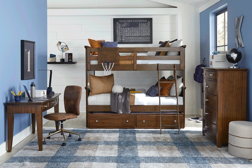 Kids Santa Cruz Brown Cherry Full/Full Bunk Bed