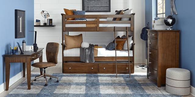 Kids Santa Cruz Brown Cherry Full/Full Bunk Bed - Thumbnail - Image 3