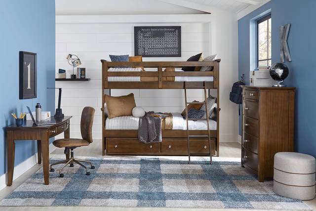 Kids Santa Cruz Brown Cherry Twin/Twin Bunk Bedroom - Thumbnail - Image 1